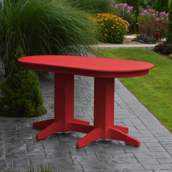 A &amp; L Furniture Recycled Plastic Oval Dining Table Dining Table 5ft / Bright-Red / Details