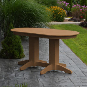 A & L Furniture Recycled Plastic Oval Dining Table Dining Table 5ft / Cedar / Details