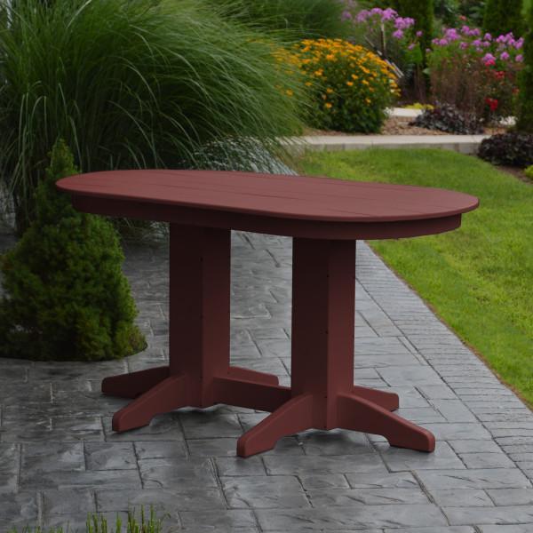 A &amp; L Furniture Recycled Plastic Oval Dining Table Dining Table 5ft / Cherry-Wood / Details
