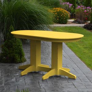 A & L Furniture Recycled Plastic Oval Dining Table Dining Table 5ft / Lemon-Yellow / Details