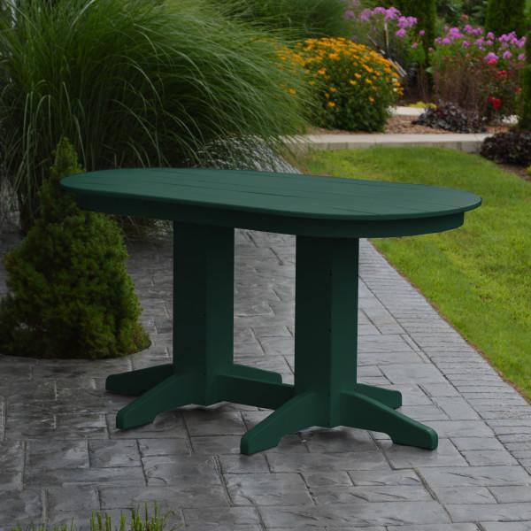 A &amp; L Furniture Recycled Plastic Oval Dining Table Dining Table 5ft / Turf-Green / Details