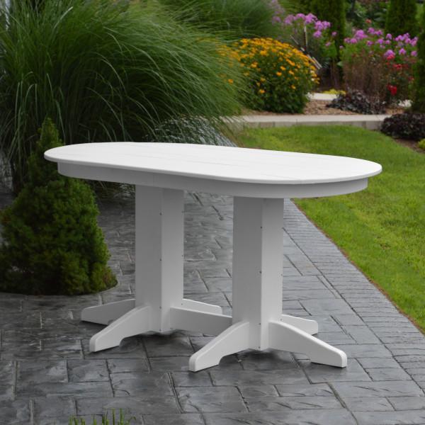 A &amp; L Furniture Recycled Plastic Oval Dining Table Dining Table 5ft / White / Details
