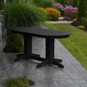 A & L Furniture Recycled Plastic Oval Dining Table Dining Table 6ft / Black / Details