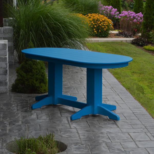 A &amp; L Furniture Recycled Plastic Oval Dining Table Dining Table 6ft / Blue / Details