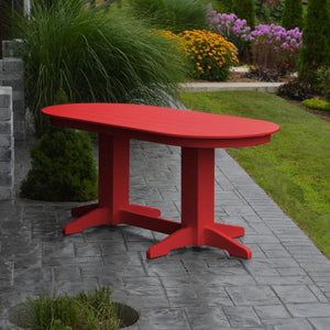 A & L Furniture Recycled Plastic Oval Dining Table Dining Table 6ft / Bright-Red / Details