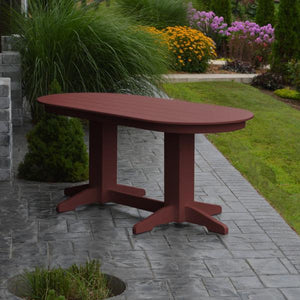 A & L Furniture Recycled Plastic Oval Dining Table Dining Table 6ft / Cherry-Wood / Details
