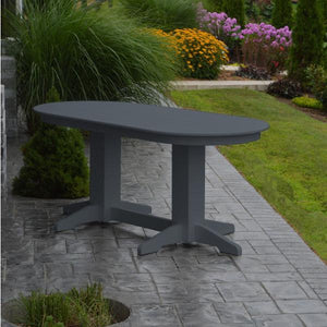 A & L Furniture Recycled Plastic Oval Dining Table Dining Table 6ft / Dark-Gray / Details