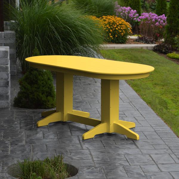 A &amp; L Furniture Recycled Plastic Oval Dining Table Dining Table 6ft / Lemon-Yellow / Details