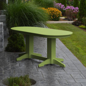 A & L Furniture Recycled Plastic Oval Dining Table Dining Table 6ft / Tropical-Lime-Green / Details