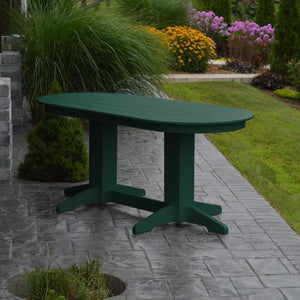A & L Furniture Recycled Plastic Oval Dining Table Dining Table 6ft / Turf-Green / Details