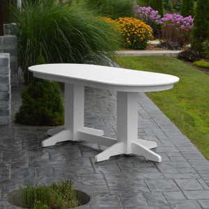 A & L Furniture Recycled Plastic Oval Dining Table Dining Table 6ft / White / Details