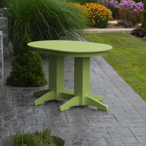 A & L Furniture Recycled Plastic Oval Dining Table Dining Table 4ft / Aruba Blue / No