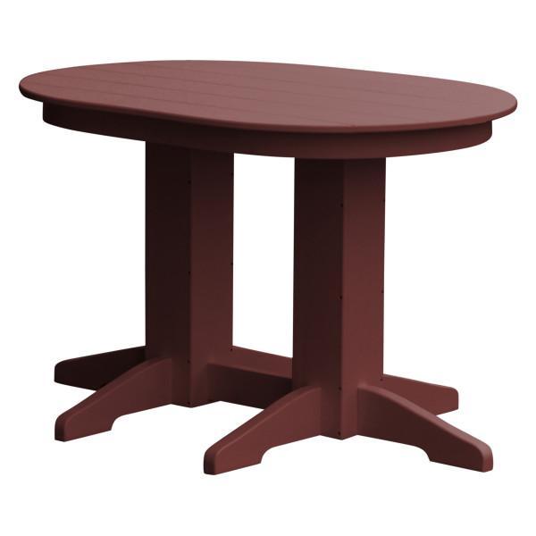 A &amp; L Furniture Recycled Plastic Oval Dining Table Dining Table 4ft / Cherry-Wood