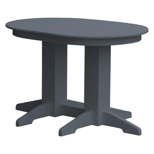 A &amp; L Furniture Recycled Plastic Oval Dining Table Dining Table 4ft / Dark-Gray
