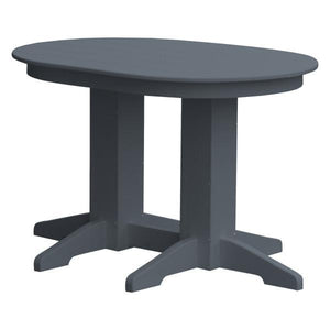 A & L Furniture Recycled Plastic Oval Dining Table Dining Table 4ft / Dark-Gray