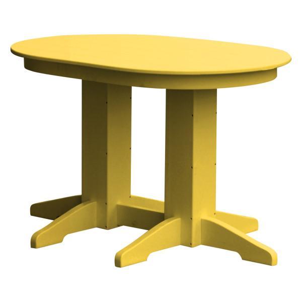 A &amp; L Furniture Recycled Plastic Oval Dining Table Dining Table 4ft / Lemon-Yellow