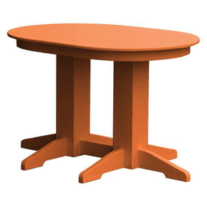 A & L Furniture Recycled Plastic Oval Dining Table Dining Table 4ft / Bright-Orange