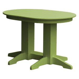 A & L Furniture Recycled Plastic Oval Dining Table Dining Table 4ft / Tropical-Lime-Green