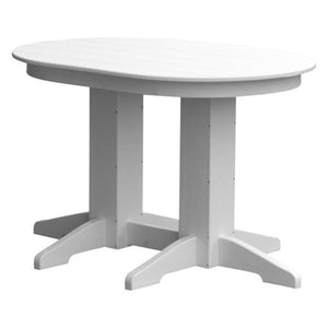A & L Furniture Recycled Plastic Oval Dining Table Dining Table 4ft / White