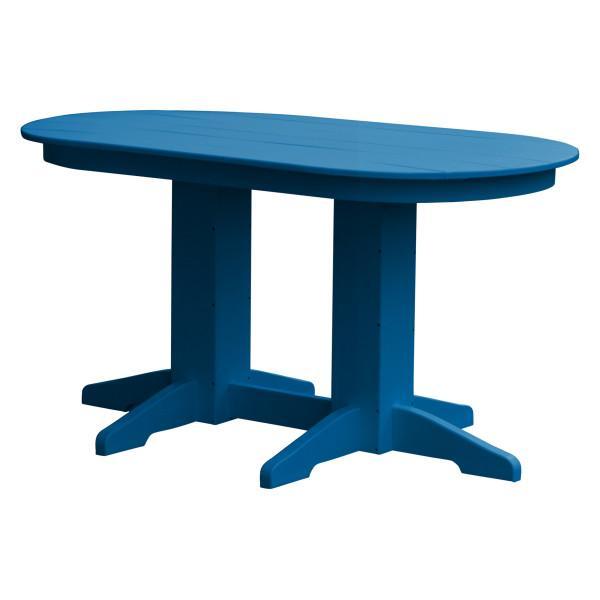 A &amp; L Furniture Recycled Plastic Oval Dining Table Dining Table 5ft / Blue