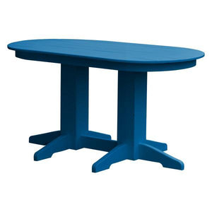 A & L Furniture Recycled Plastic Oval Dining Table Dining Table 5ft / Blue