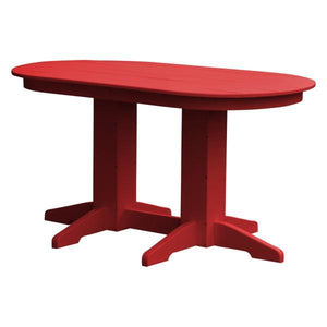 A & L Furniture Recycled Plastic Oval Dining Table Dining Table 5ft / Bright-Red