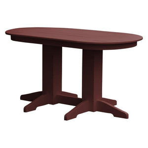 A & L Furniture Recycled Plastic Oval Dining Table Dining Table 5ft / Cherry-Wood