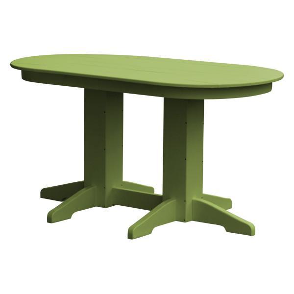 A &amp; L Furniture Recycled Plastic Oval Dining Table Dining Table 5ft / Tropical-Lime-Green