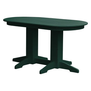 A & L Furniture Recycled Plastic Oval Dining Table Dining Table 5ft / Turf-Green