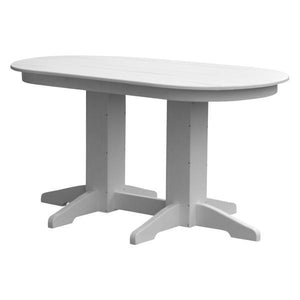 A & L Furniture Recycled Plastic Oval Dining Table Dining Table 5ft / White