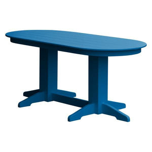 A & L Furniture Recycled Plastic Oval Dining Table Dining Table 6ft / Blue