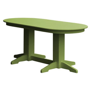 A & L Furniture Recycled Plastic Oval Dining Table Dining Table 6ft / Tropical-Lime-Green