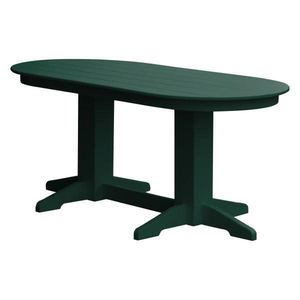 A &amp; L Furniture Recycled Plastic Oval Dining Table Dining Table 6ft / Turf-Green