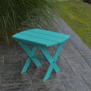 A & L Furniture Recycled Plastic Poly Folding End Table End Table Aruba Blue