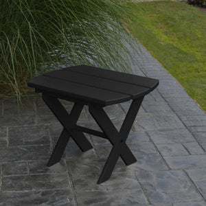 A & L Furniture Recycled Plastic Poly Folding End Table End Table Aruba Blue