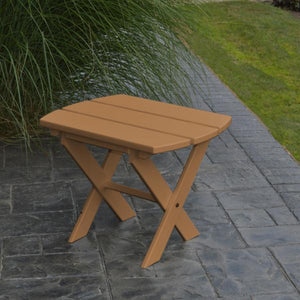 A & L Furniture Recycled Plastic Poly Folding End Table End Table Aruba Blue