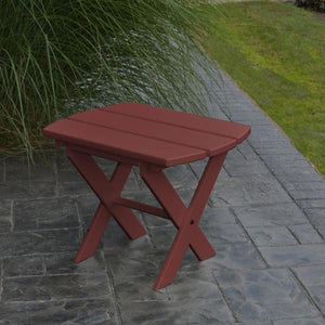 A & L Furniture Recycled Plastic Poly Folding End Table End Table Aruba Blue