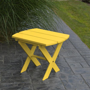 A & L Furniture Recycled Plastic Poly Folding End Table End Table Aruba Blue