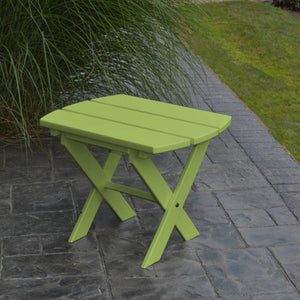 A & L Furniture Recycled Plastic Poly Folding End Table End Table Aruba Blue