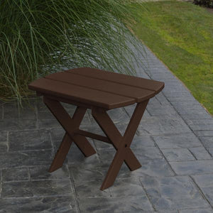 A & L Furniture Recycled Plastic Poly Folding End Table End Table Aruba Blue