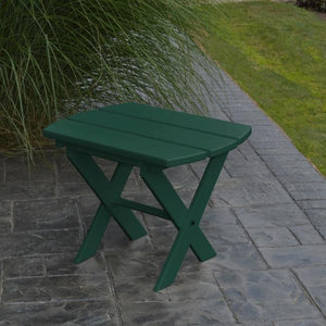 A & L Furniture Recycled Plastic Poly Folding End Table End Table Aruba Blue
