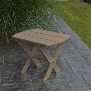 A & L Furniture Recycled Plastic Poly Folding End Table End Table Aruba Blue