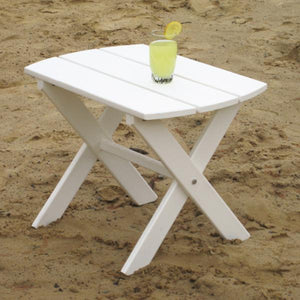 A & L Furniture Recycled Plastic Poly Folding End Table End Table Aruba Blue