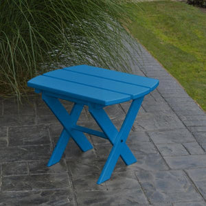A & L Furniture Recycled Plastic Poly Folding End Table End Table Blue