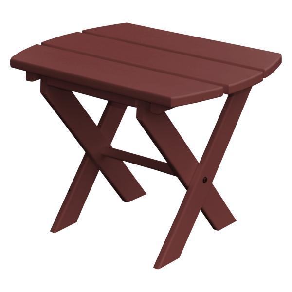 A &amp; L Furniture Recycled Plastic Poly Folding End Table End Table Cherrywood
