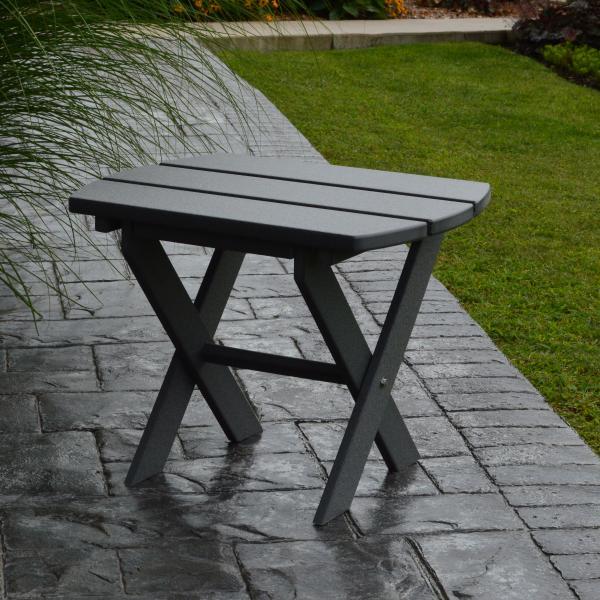 A &amp; L Furniture Recycled Plastic Poly Folding End Table End Table Dark Gray