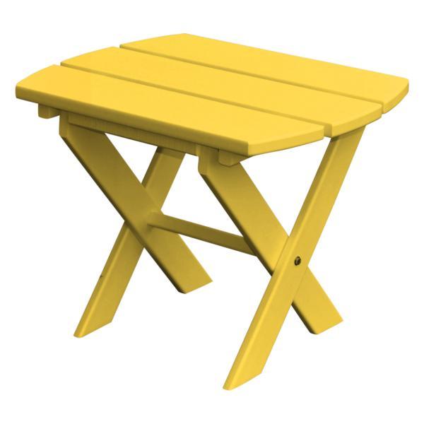 A &amp; L Furniture Recycled Plastic Poly Folding End Table End Table Lemon Yellow