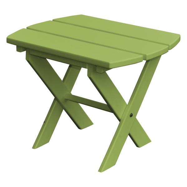 A &amp; L Furniture Recycled Plastic Poly Folding End Table End Table Tropical Lime