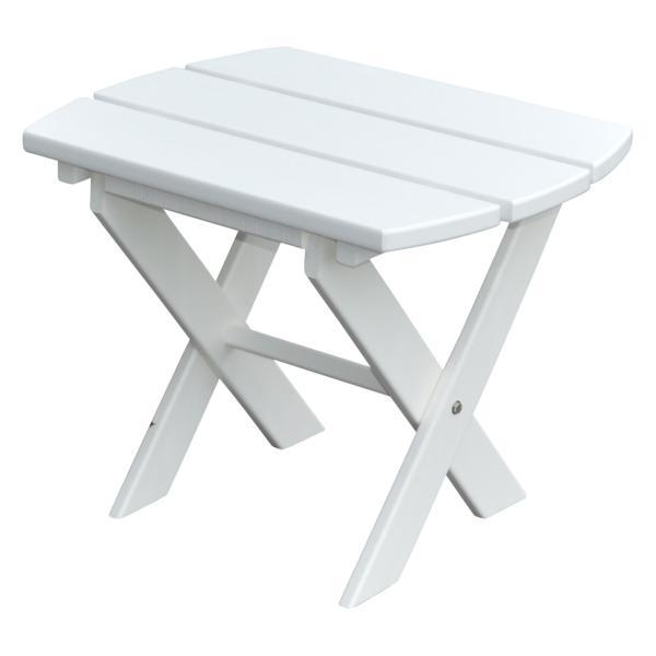 A &amp; L Furniture Recycled Plastic Poly Folding End Table End Table White
