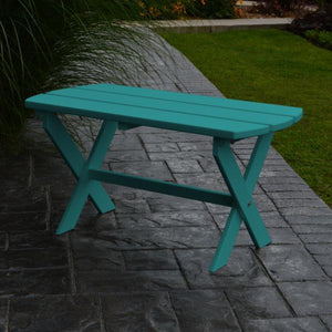 A & L Furniture Recycled Plastic Poly Folding Oval Coffee Table Coffee Table Aruba Blue